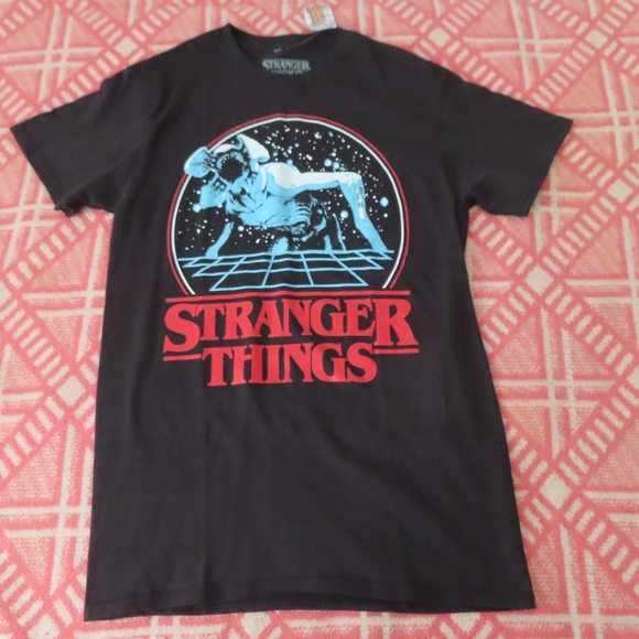 Camiseta Stranger Things Demogorgon Para Niños - Camiseta Negra Oficial Temporada 5
